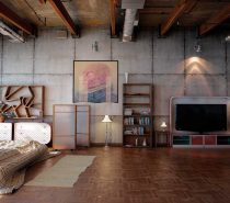 Rich Industrial Style Unites Jewel Colours with Exposed Brick Walls