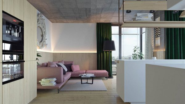 Pastel Accents Over Expansive Light Wood In Two Modern Homes