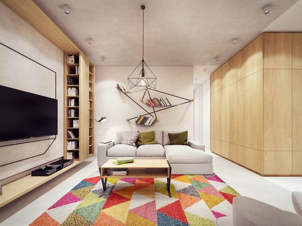 A Comfortable Modern Home with Colorful Accents