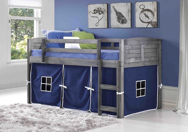 Childrens Toy Bunk Beds Heart Design with Red Bedding for Girls Gift