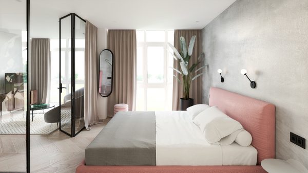 6 Sleek Studios with Glass Walled Bedrooms