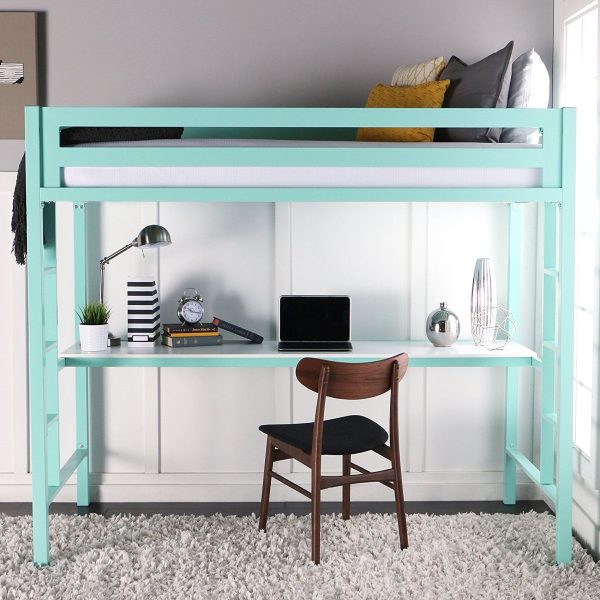 loft bed with table underneath