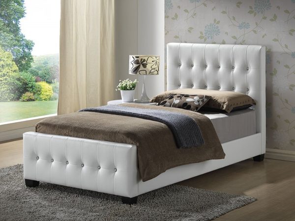 childrens white single bed