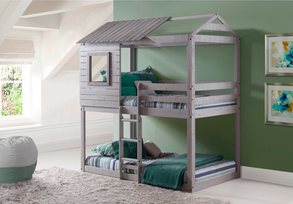 Amazon.com: Home Accent Furnishings Sunrise Metal Twin-Over-Twin Bunk Bed  in Black : Home & Kitchen