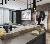 Luxurious Interior With Wood Slat Walls