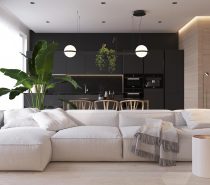 Calming Tranquil Interior Uses White Space, Plants and Art