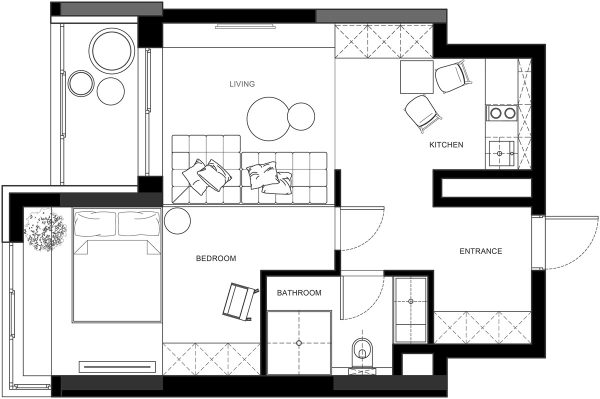 3 One-Bedroom Apartments with Floor Plans