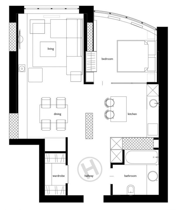 2 One-Bedroom Home Apartment Designs Under 60 Square Meters (With Floor Plans)