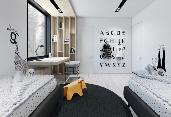 Black And White House With Moments Of Kid-Friendly Quirky Decor