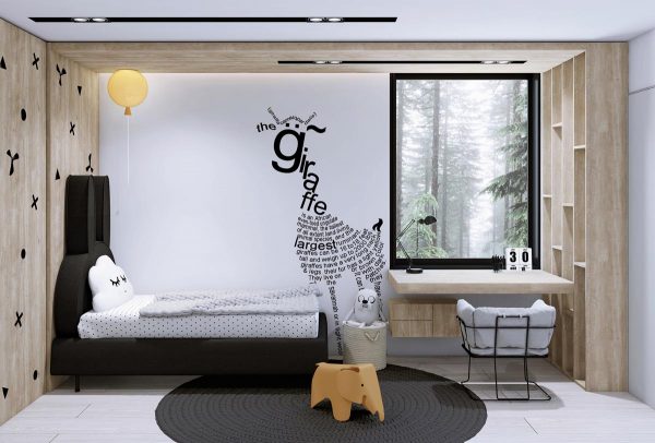 Black And White House With Moments Of Kid-Friendly Quirky Decor