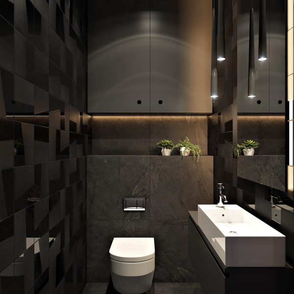 2 Masculine Interiors in Shades of Grey Black And Brown