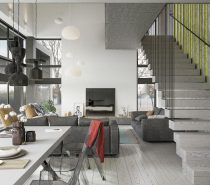 Dark Grey Home Decor With Warm LED Lighting
