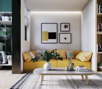 Small Interiors Made Airy With White And Yellow Decor And Space Saving Solutions
