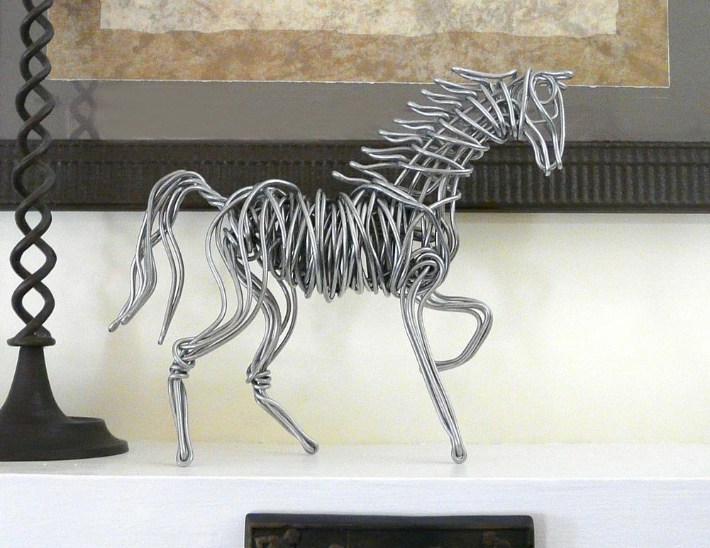 galloping horse metal animal sculptures | Interior Design Ideas