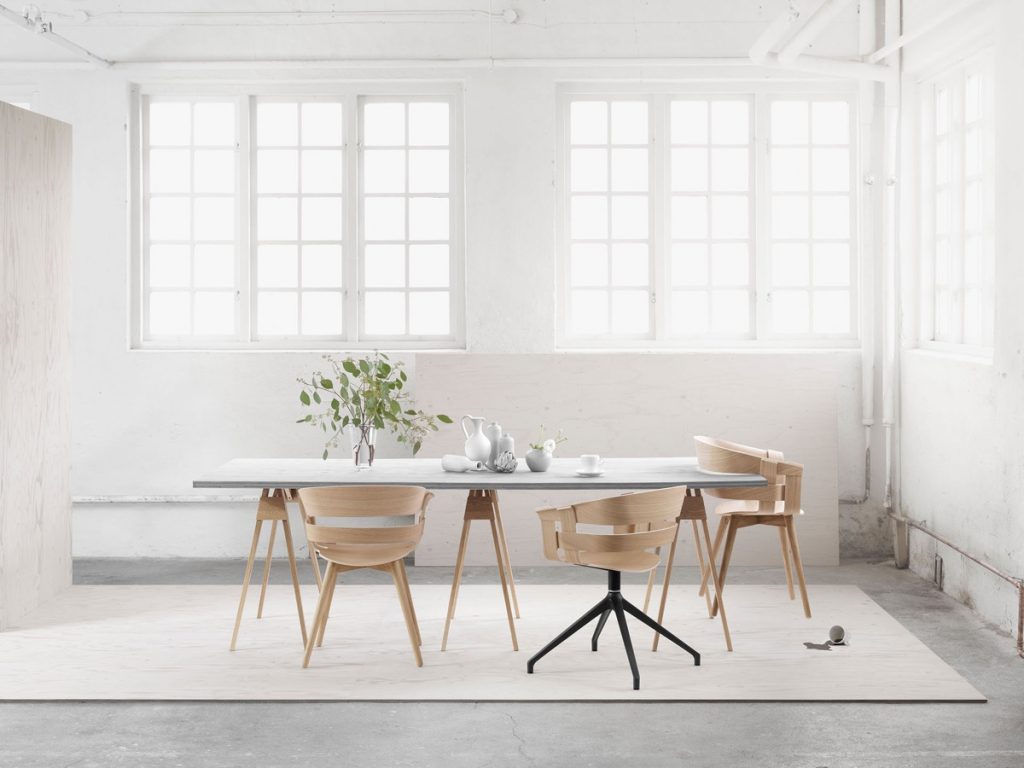 all wood minimalistic dining room