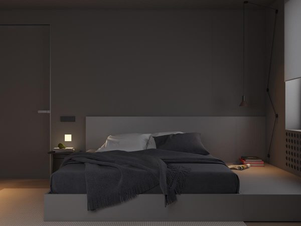Dark Grey Home Decor With Warm LED Lighting
