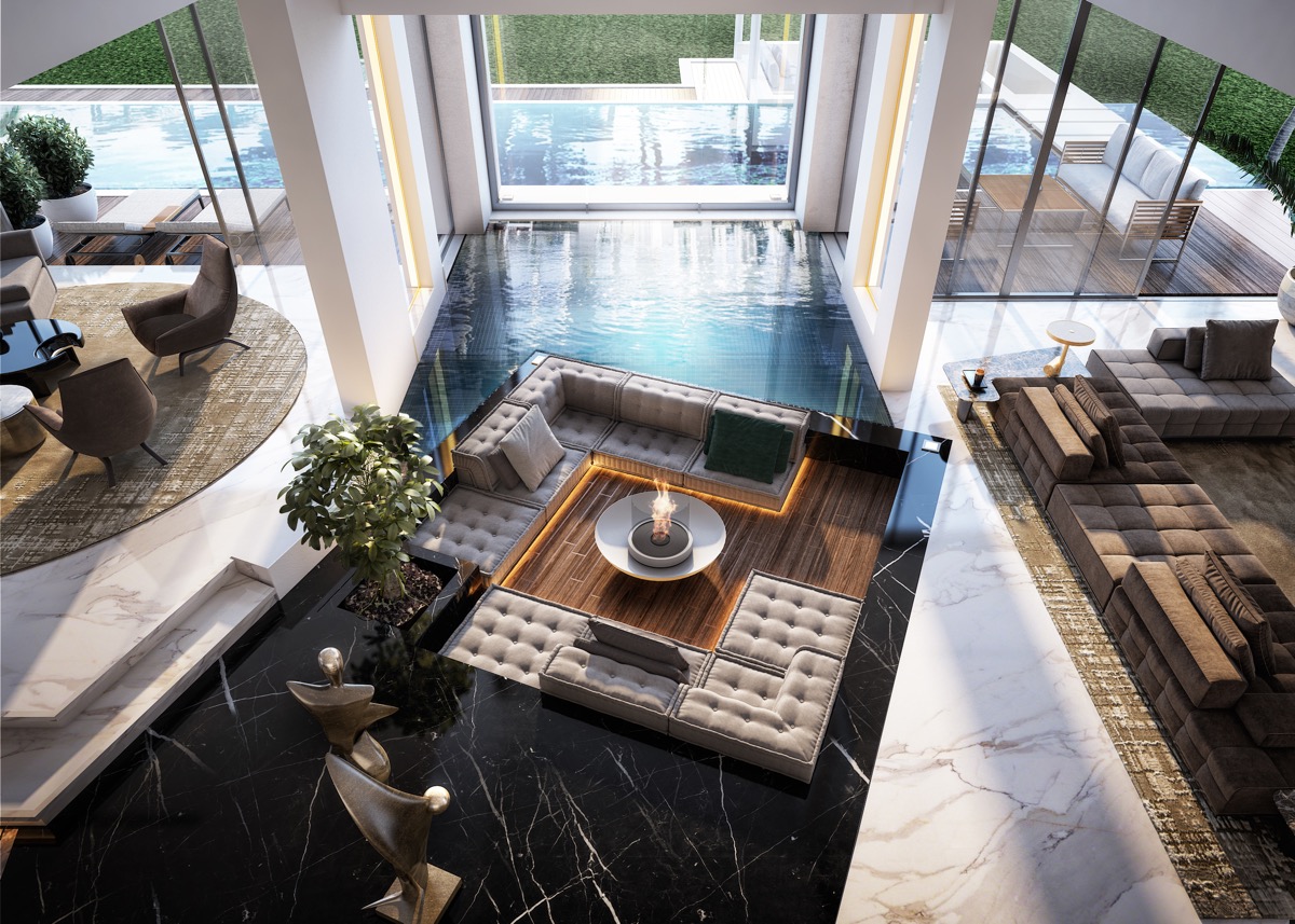 living pool modern interior indoor rooms visualizer designing inside omar naira