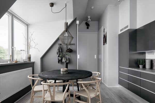 2 Gorgeous Attic Apartments That Use Grey As Base