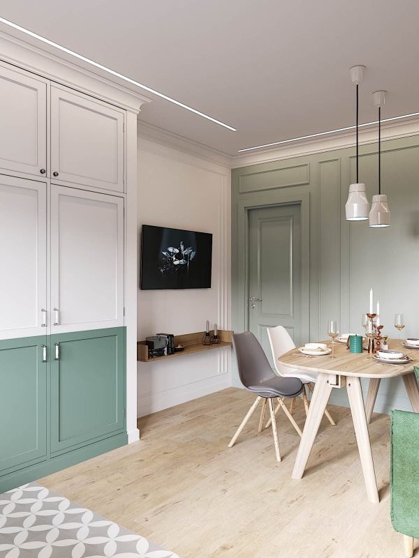 Elegant Scandinavian Style Home With Green Decor