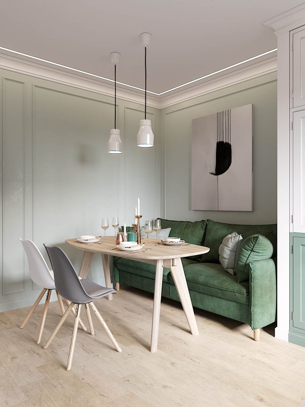 Elegant Scandinavian Style Home With Green Decor