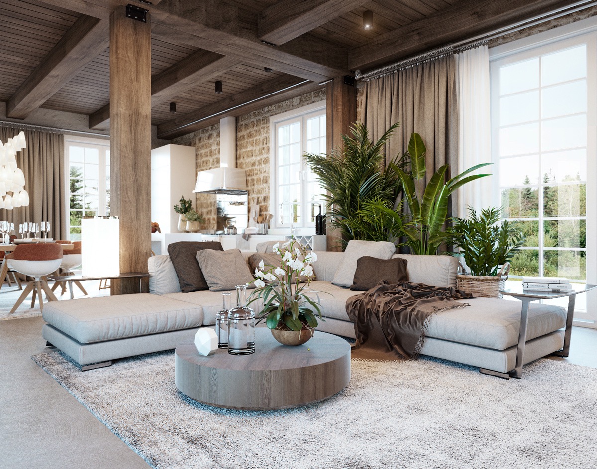 rustic mediterranean living room