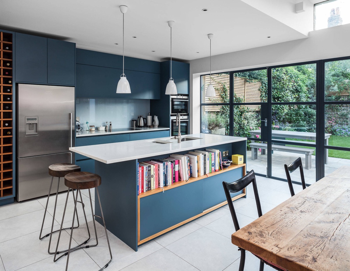 modern blue kitchen design