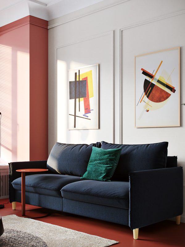 Art Lover’s Red Blue and Green Home Decor Scheme