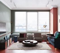 Two Punchy Modern Apartments With Red And Blue Decor