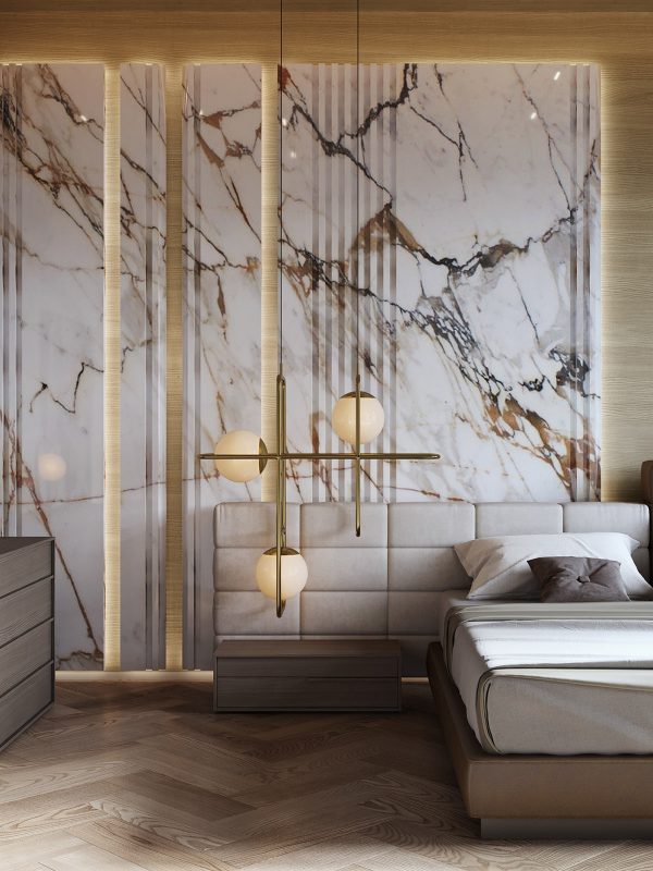 Interior Design Using Marble And Wood Combinations