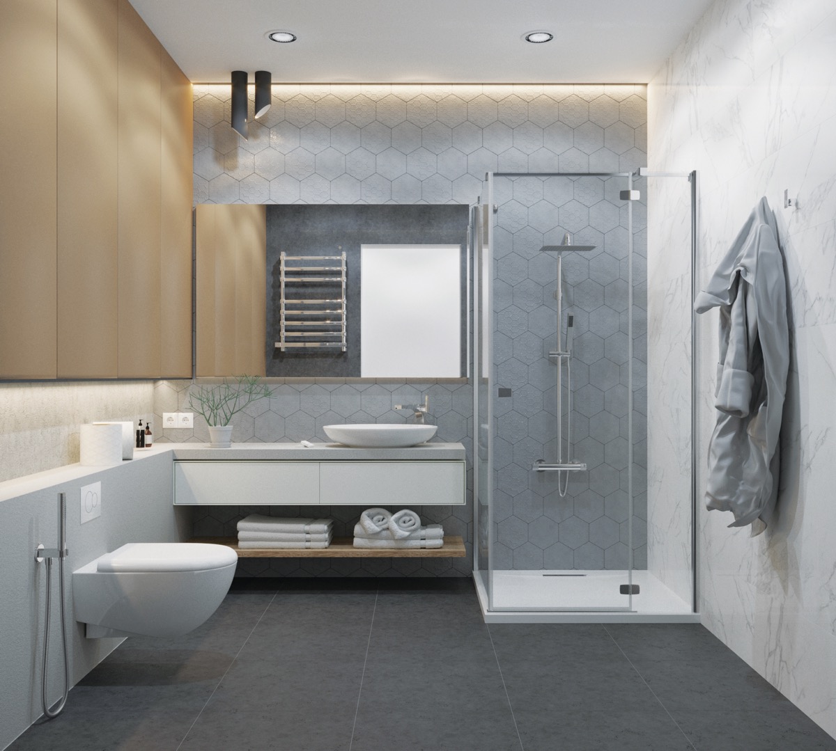 Bathroom Tile Idea Use Large Tiles On The Floor And Walls 18