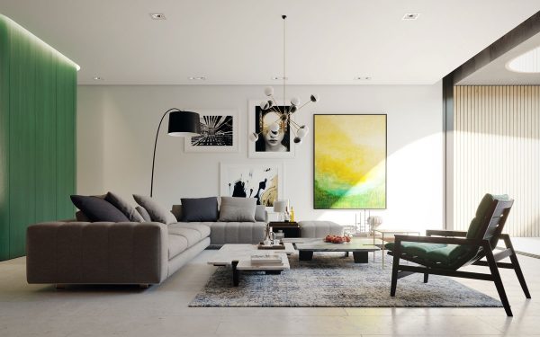 sputnik chandelier in living room