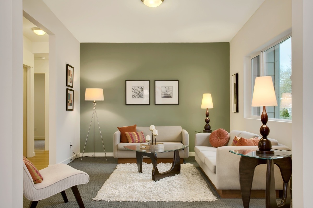  Green Accents For Living Room for Large Space