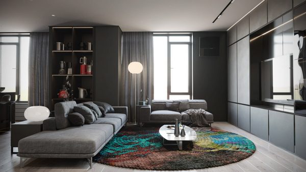 Grey Based Decor With Warming Accent Colours