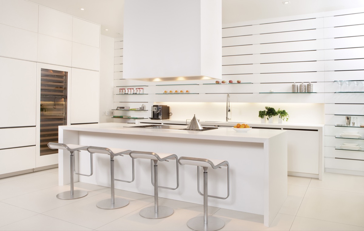 New Modern White Kitchen Ideas With Island for Living room