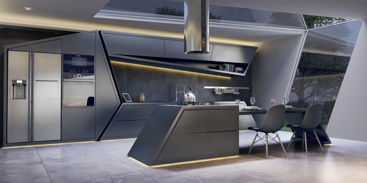 modern space saving kitchen island design