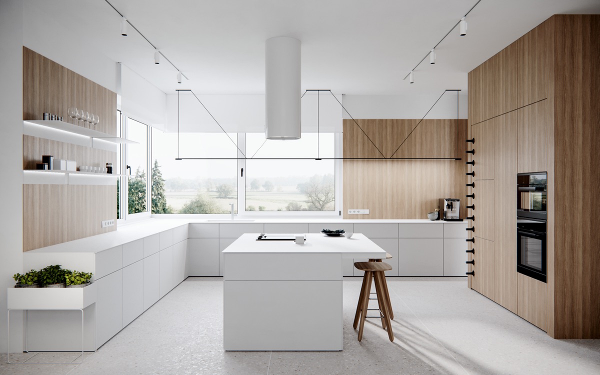 modernkitchen design and kitchen couter island