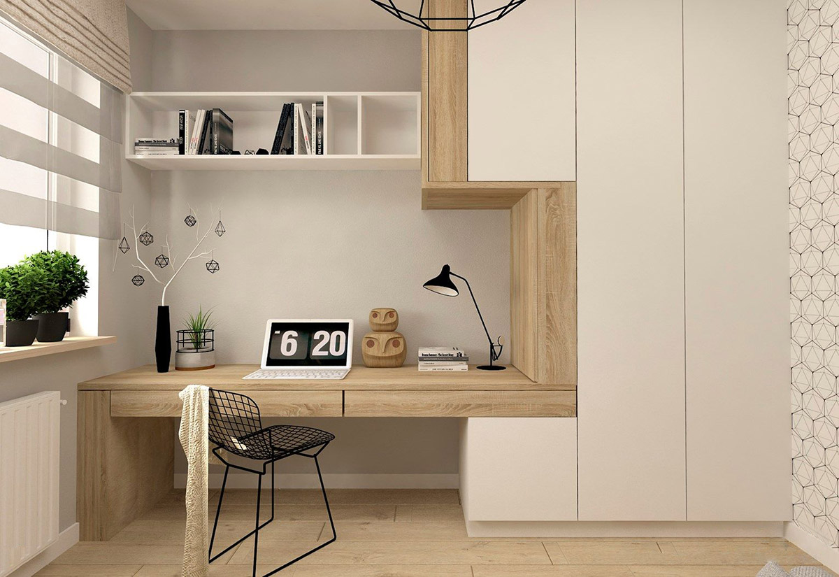 minimalist living room office