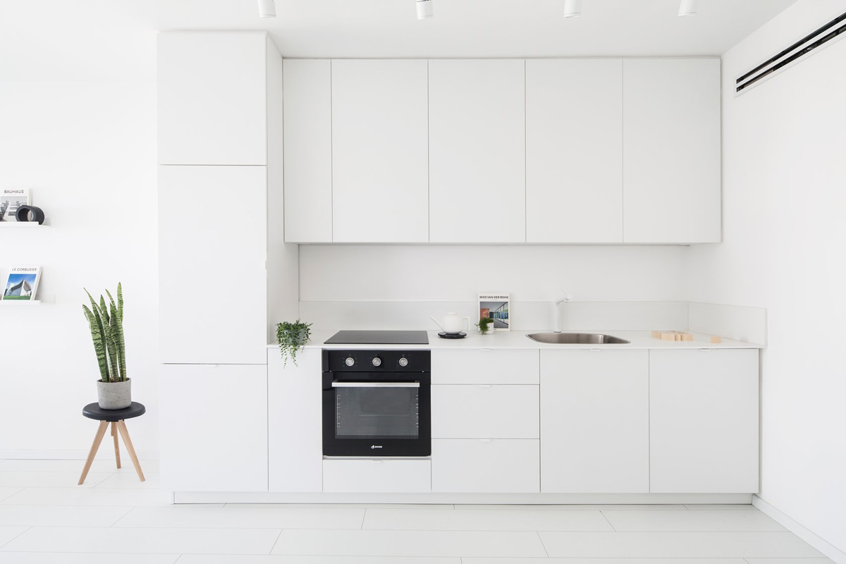 minimalist one wall kitchen