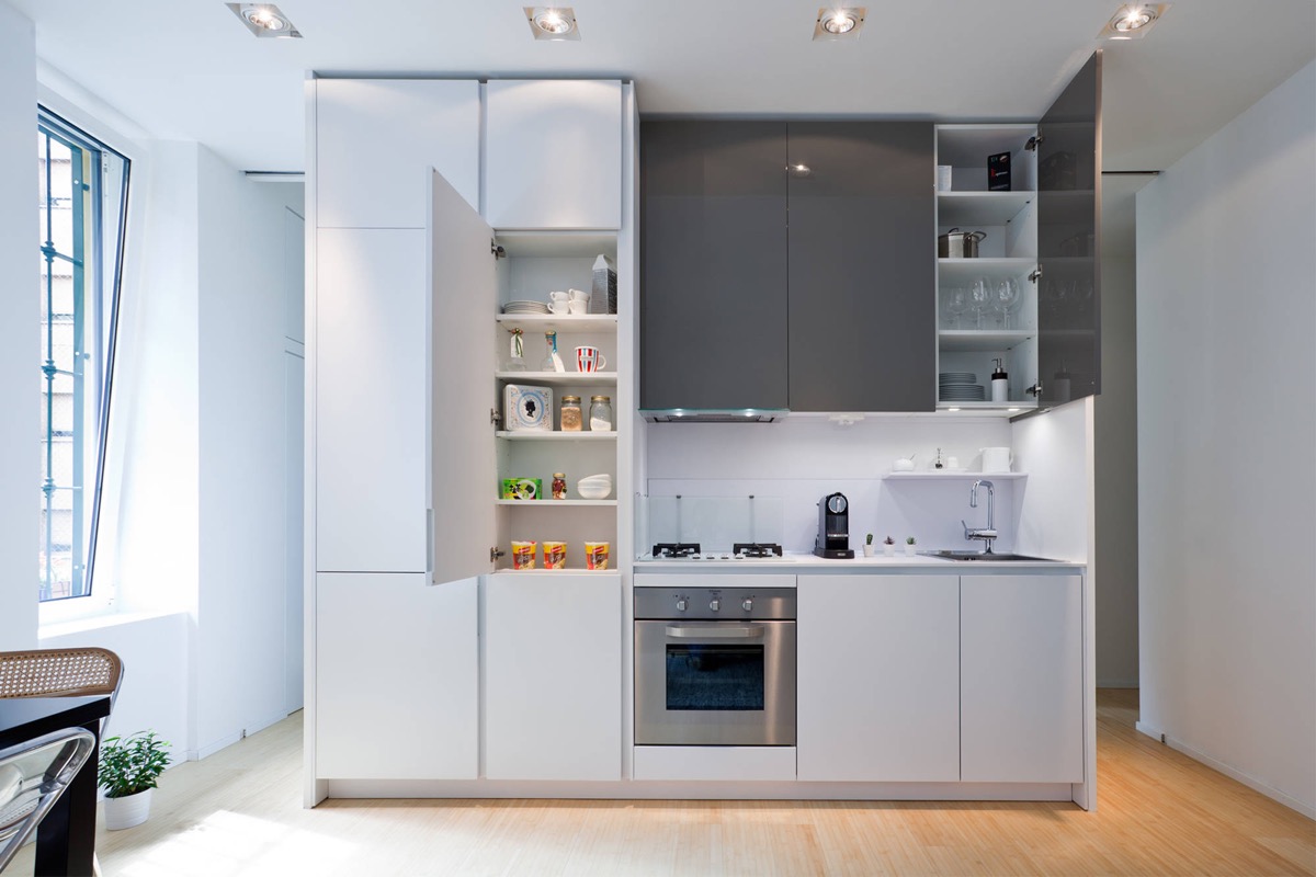 compact kitchen wall