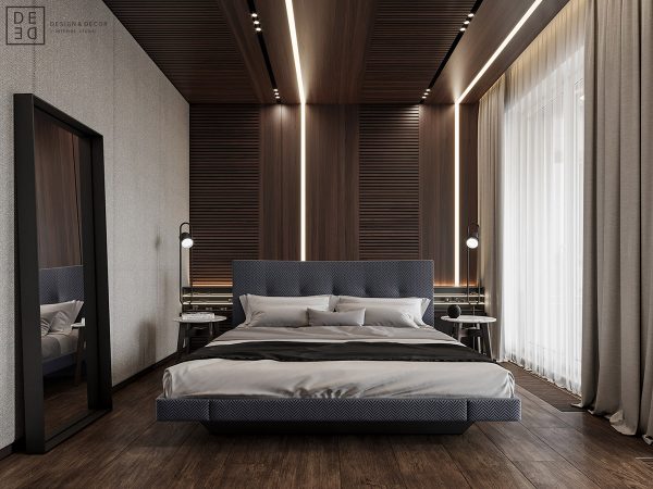 Luxurious Interior With Wood Slat Walls