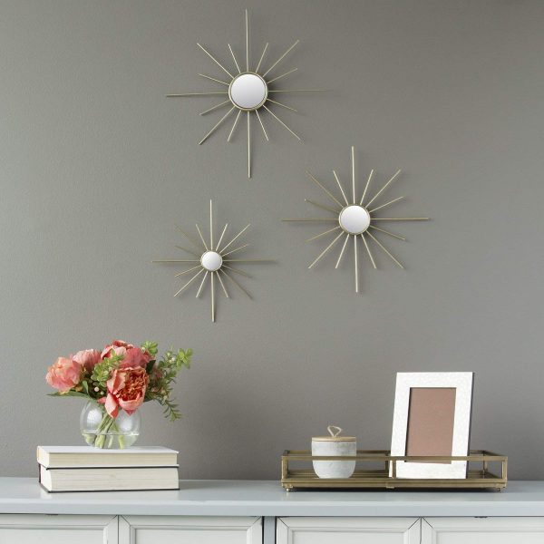 Small Round Wall Mirror Decorations for Bedroom Bathroom & Living Room M005 Set of 3 Room & Home Decors Silver Mirrors for Wall Decor