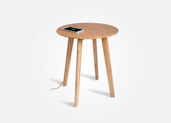 Product Of The Week: A Beautiful Bamboo Side Table With Integrated Wireless Phone Charger