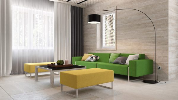 Green And Yellow Accent Interior In Moscow
