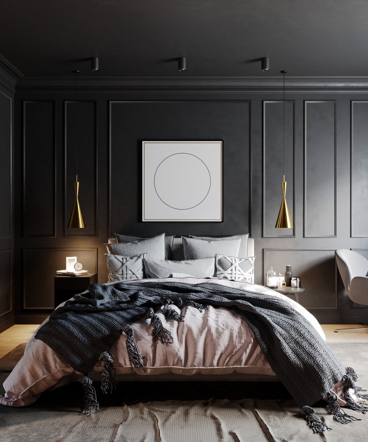 Simple Black Bedroom Furniture Decor