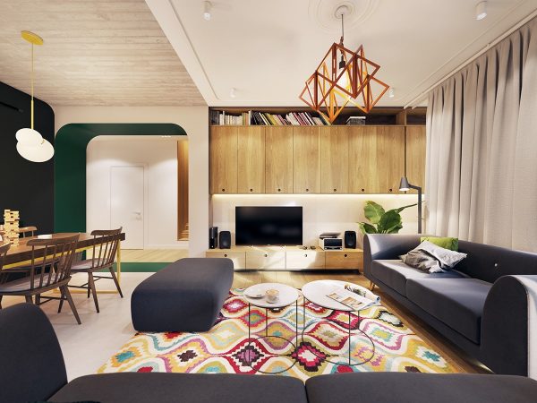 Garden Greens Add Personality to this Warm and Modern Apartment