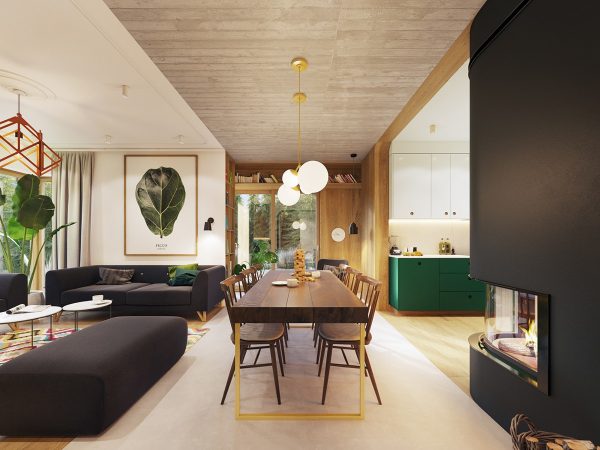 Garden Greens Add Personality to this Warm and Modern Apartment