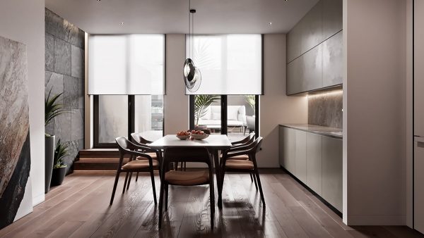 Penthouse Interior Design With Orange Accents