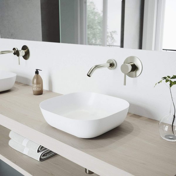 Square Counter Top Wash Basin Modern Stylish Luxury Bowl White Ceramic Sink 
