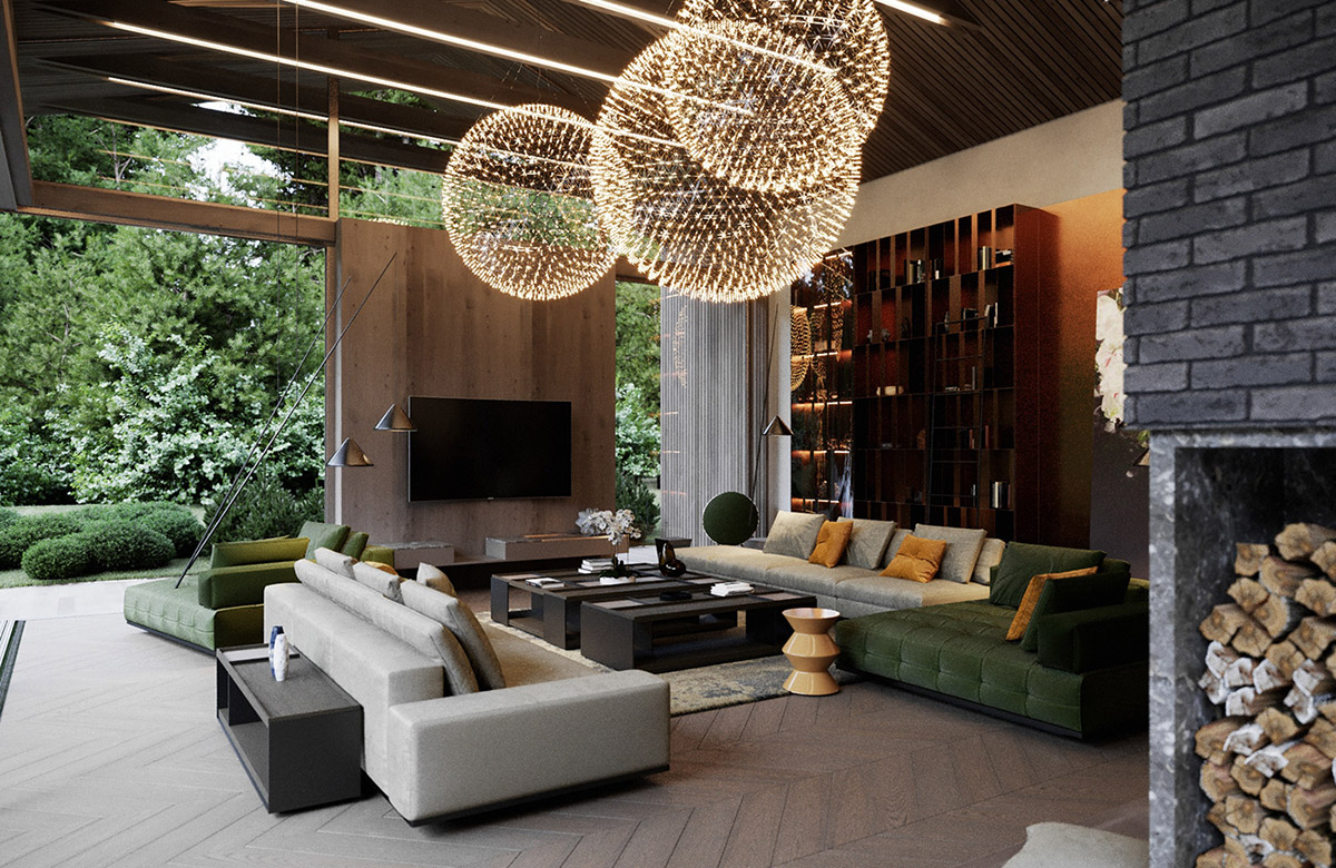 luxurious living room chandelier
