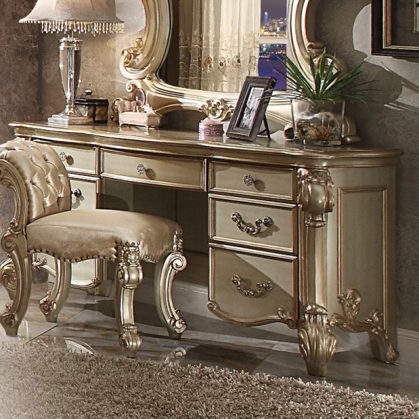 Large Antique Ornate Dressing Table Vanity Wall Mirror Elegant Vintage Style 